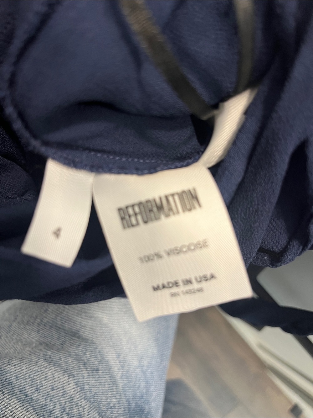 Reformation Navy Plunge V-Neck Maxi Dress READ - Picture 8 of 13